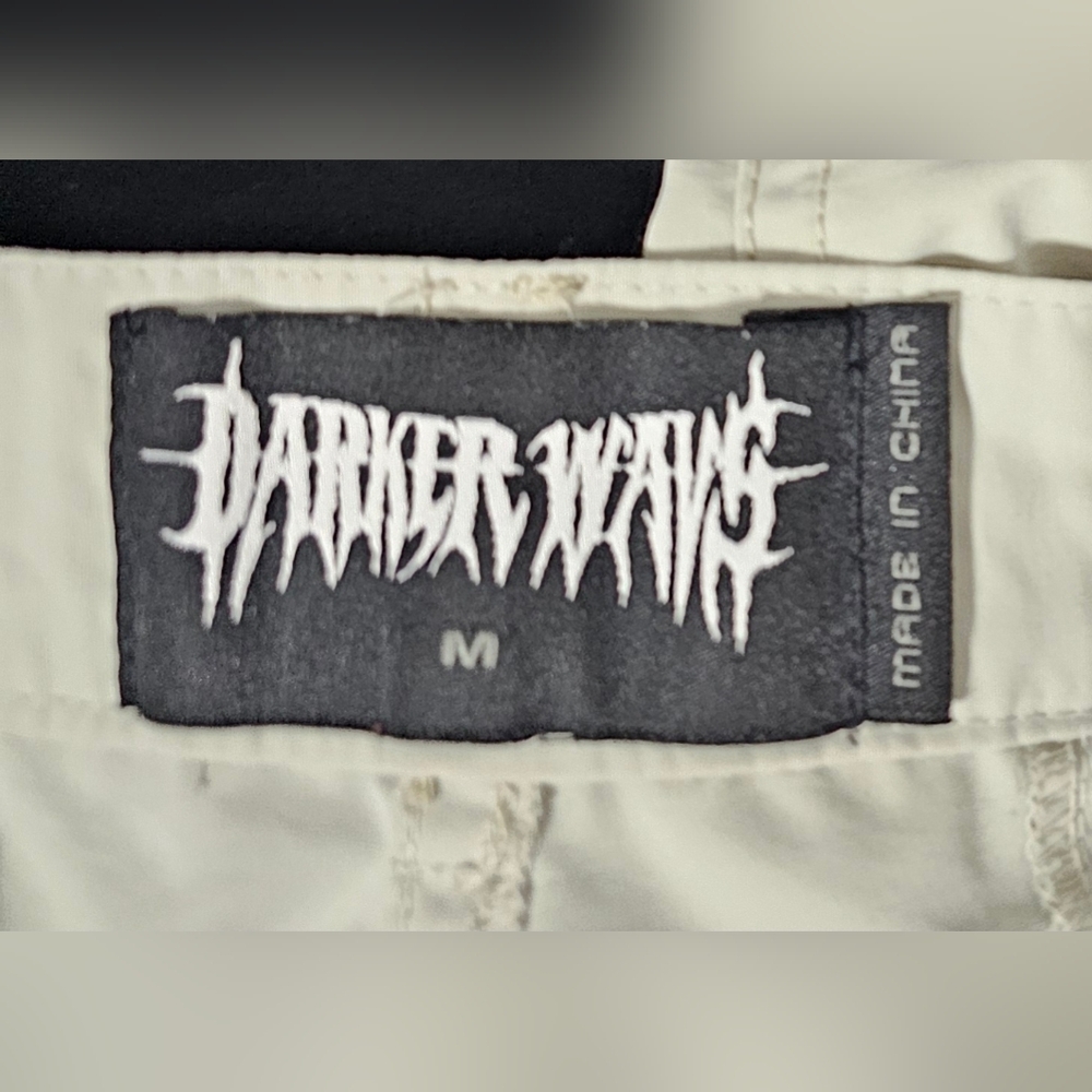 Darker Waves Techwear Cargo Pants Cream Utility Strap Cyber Goth Y2k Size M View 4